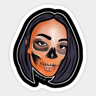 Orange Skull Sticker